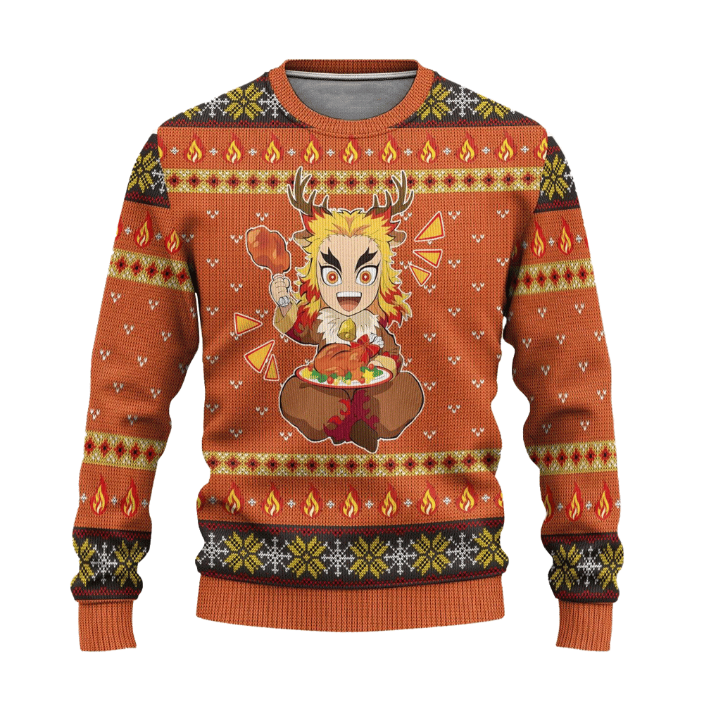 Rengoku Demon Slayer Anime Ugly Christmas Sweater Custom Sweatshirt Apparel