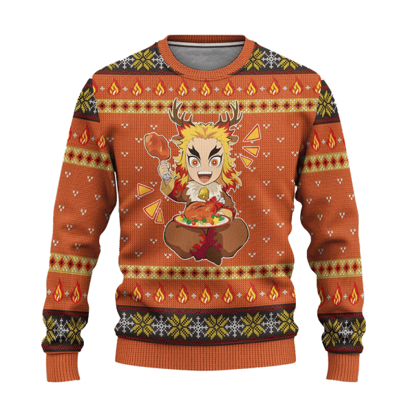 Rengoku Demon Slayer Anime Ugly Christmas Sweater Custom Sweatshirt Apparel