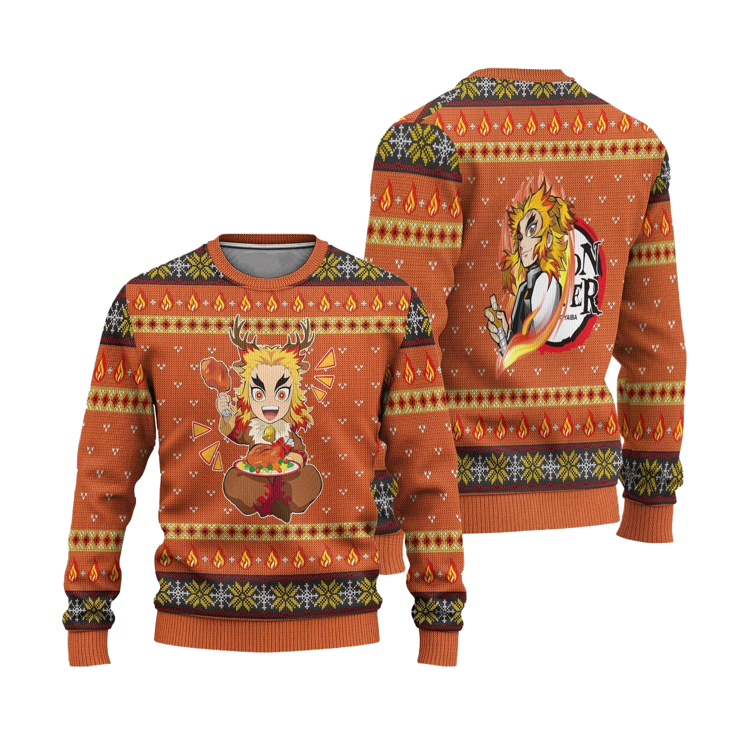 Rengoku Demon Slayer Anime Ugly Christmas Sweater Custom Sweatshirt Apparel