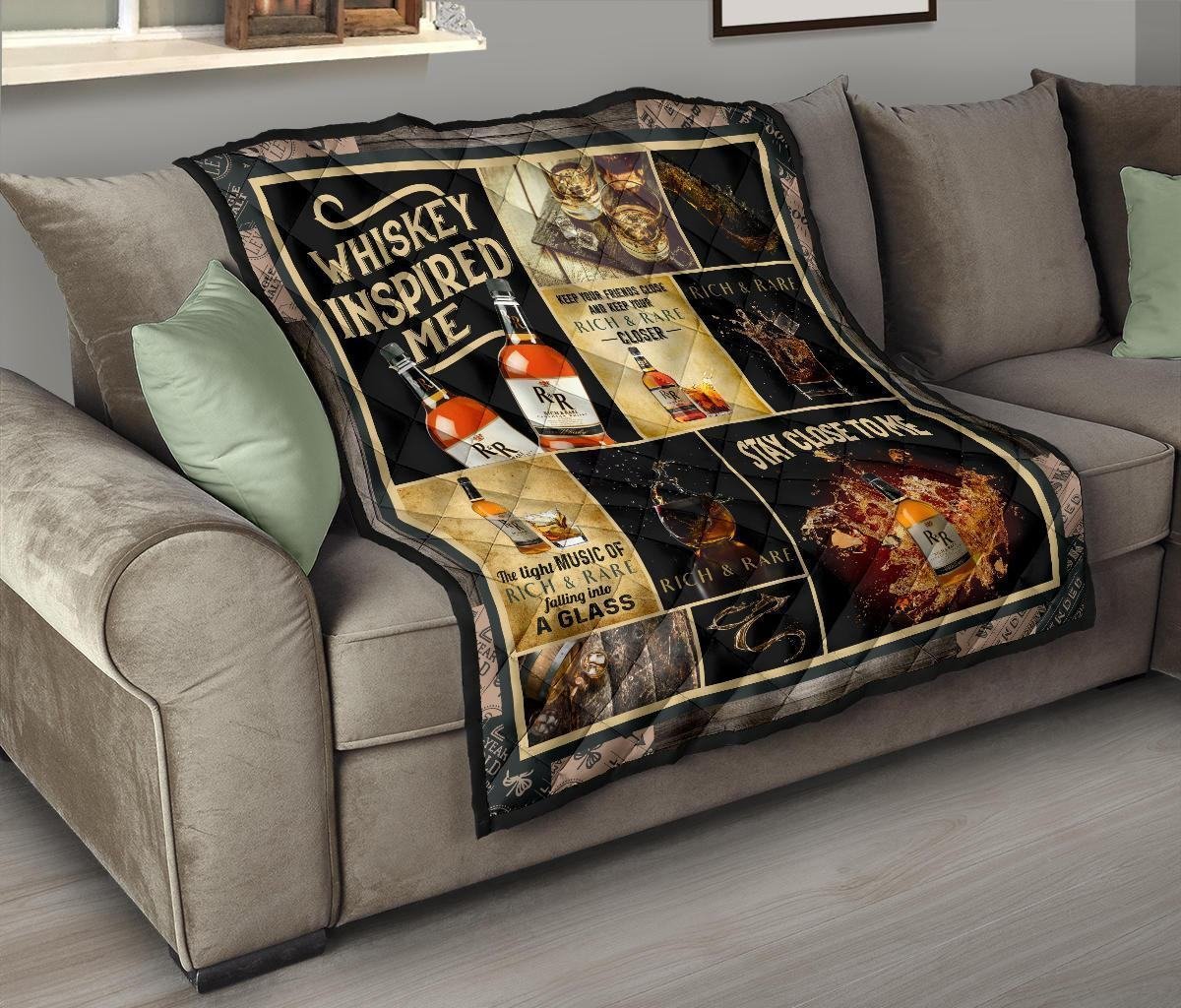 Rich & Rare Quilt Blanket Whiskey Inspired Me Gift Idea