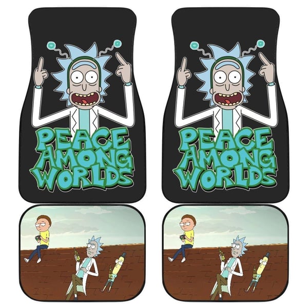 Rick and Morty and Mr Poopybutthole Peace Among Worlds Cartoon Car Floor Mats CFMRM036