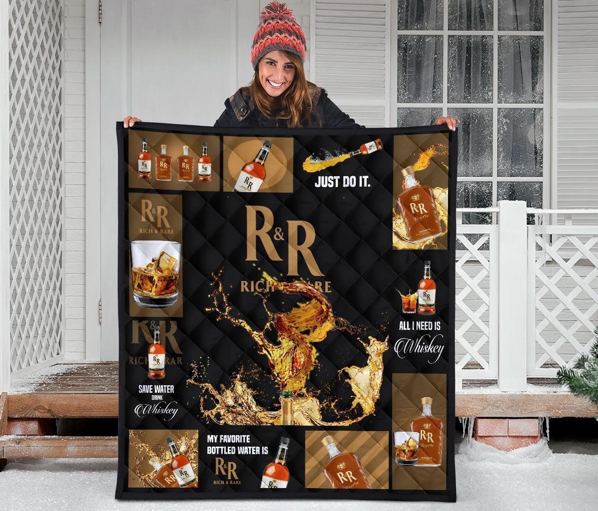 Rick And Rare Quilt Blanket All I Need Is Whiskey Funny Gift