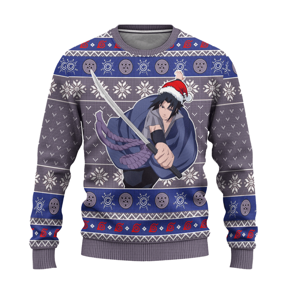 Sasuke Rinnegan Ugly Christmas Sweater Naruto Anime Xmas Gift