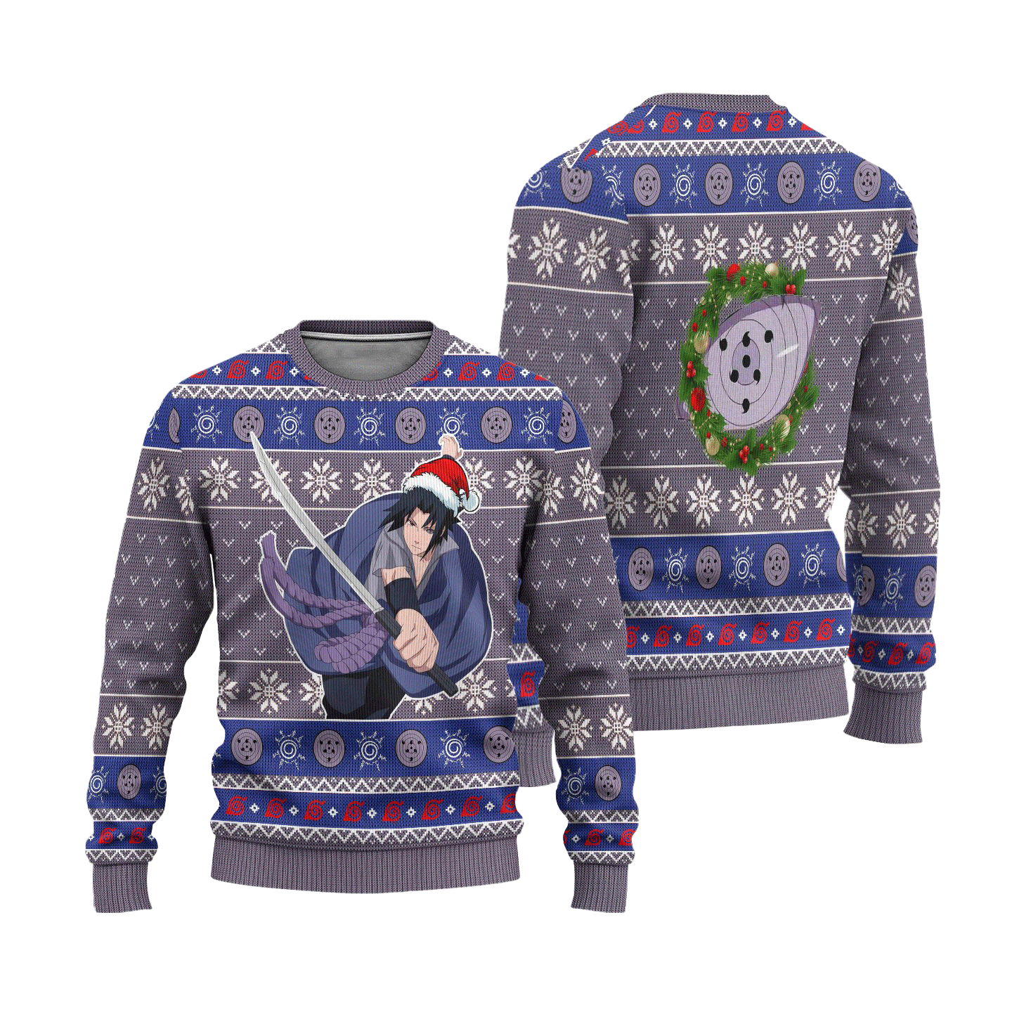 Sasuke Rinnegan Ugly Christmas Sweater Naruto Anime Xmas Gift