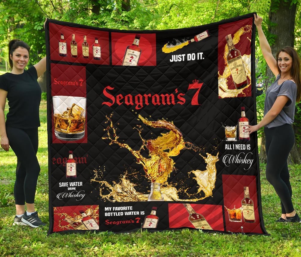 Seagram’s 7 Quilt Blanket All I Need Is Whiskey Gift Idea