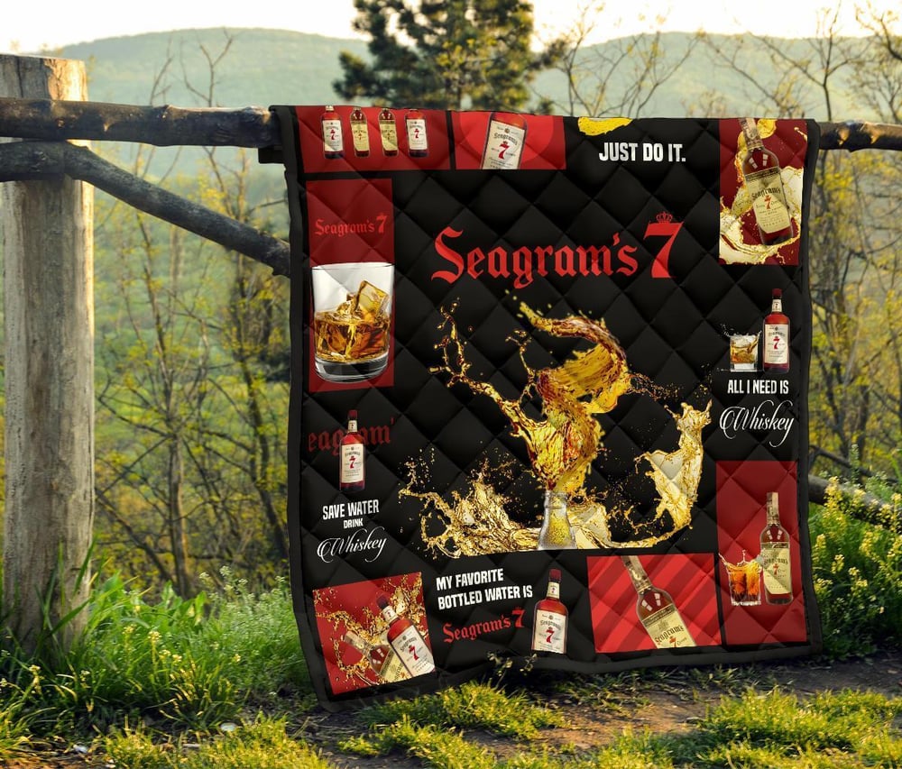 Seagram’s 7 Quilt Blanket All I Need Is Whiskey Gift Idea