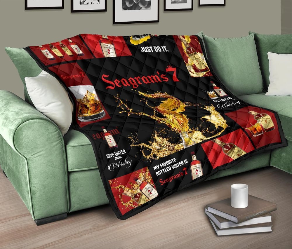 Seagram’s 7 Quilt Blanket All I Need Is Whiskey Gift Idea