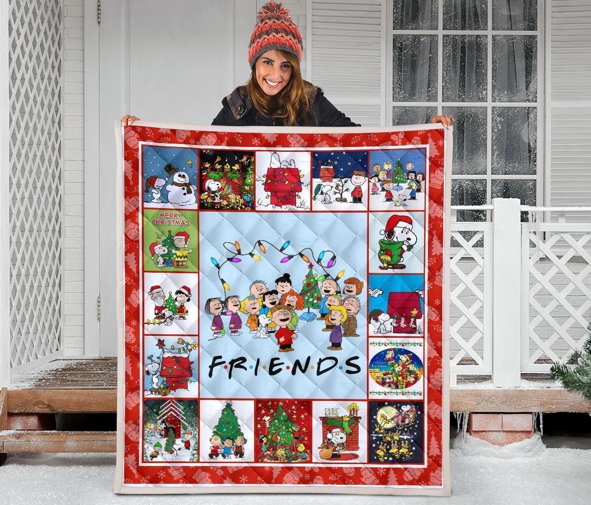 Snoopy Friends Christmas Quilt Blanket Xmas Bedding Decor Idea