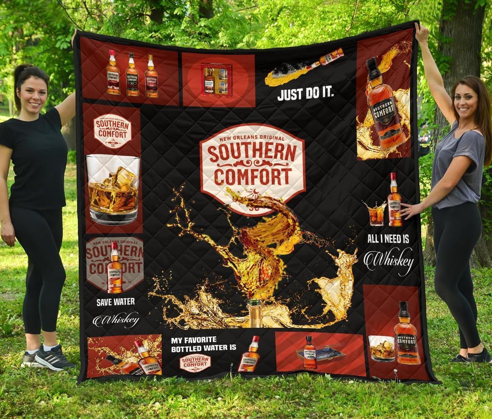 Southern Comfort Quilt Blanket All I Need Is Whisky Gift Idea