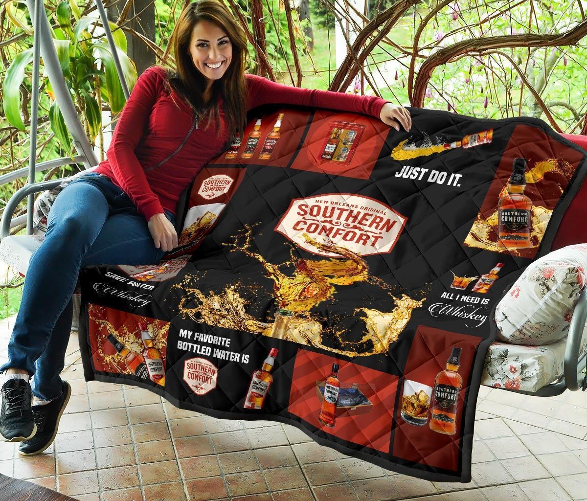 Southern Comfort Quilt Blanket All I Need Is Whisky Gift Idea