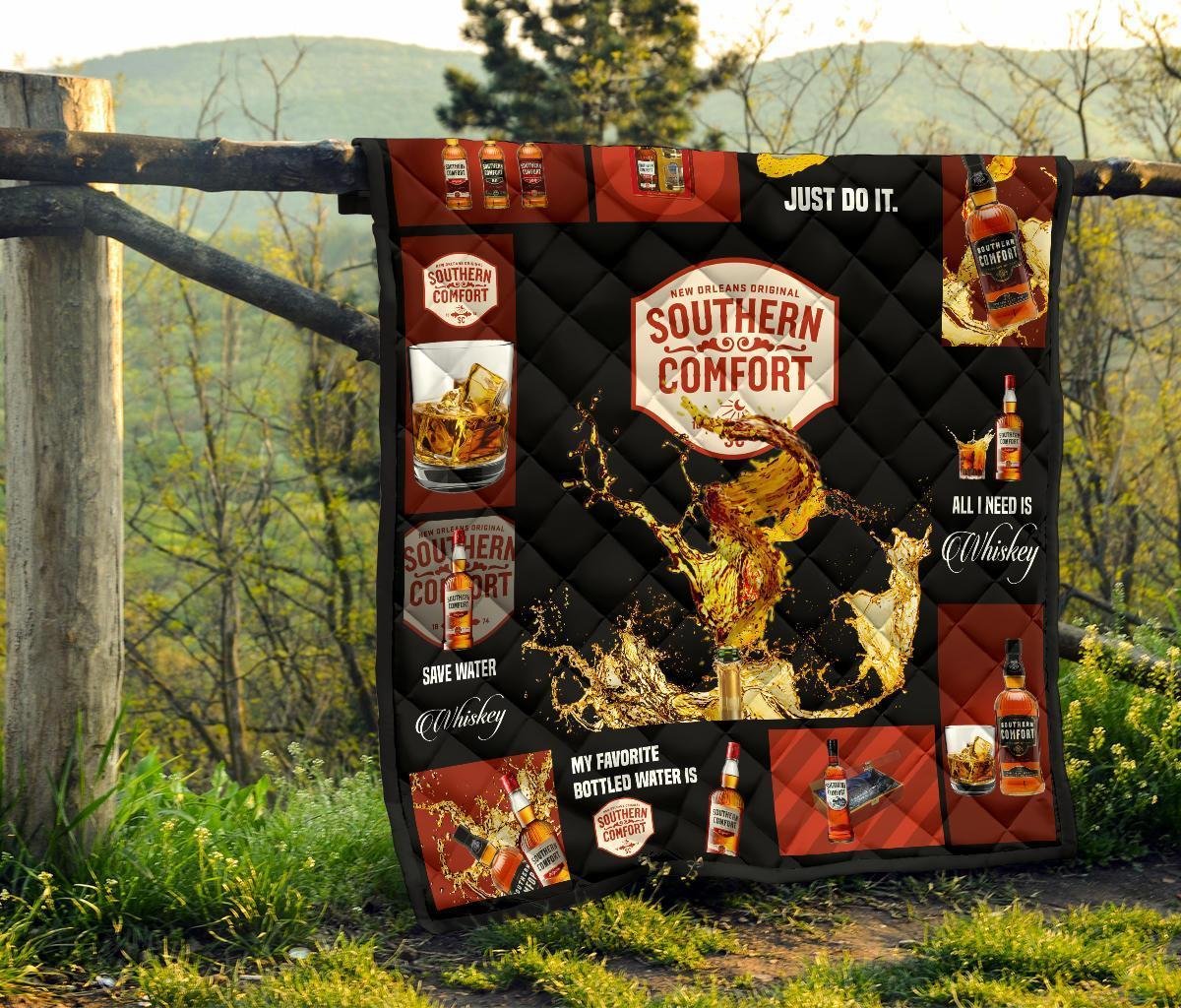 Southern Comfort Quilt Blanket All I Need Is Whisky Gift Idea