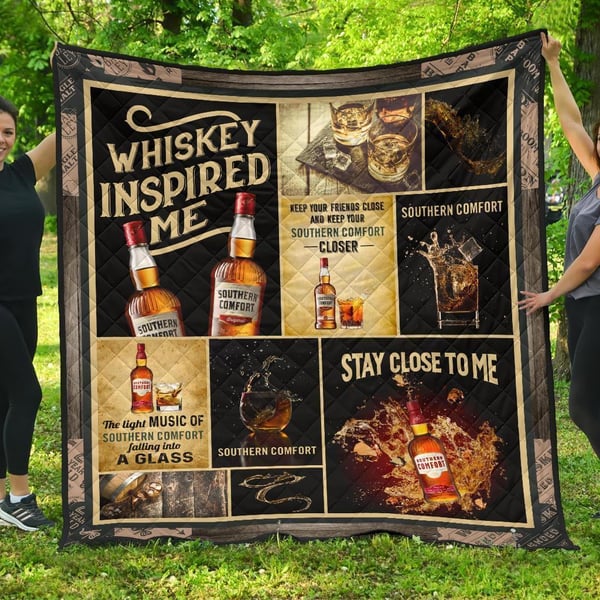 Southern Comfort Quilt Blanket Whiskey Inspired Me Funny Gift