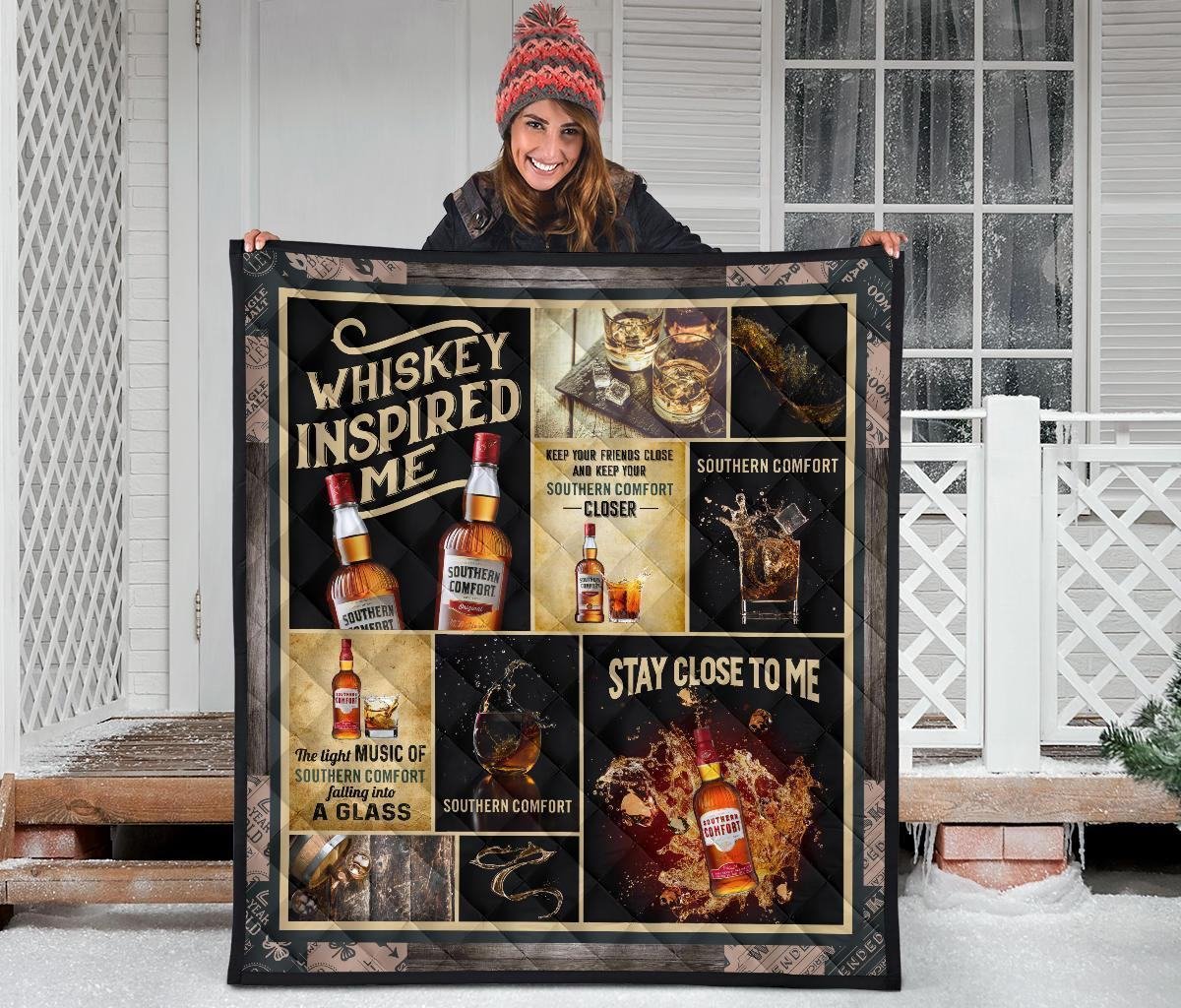 Southern Comfort Quilt Blanket Whiskey Inspired Me Funny Gift