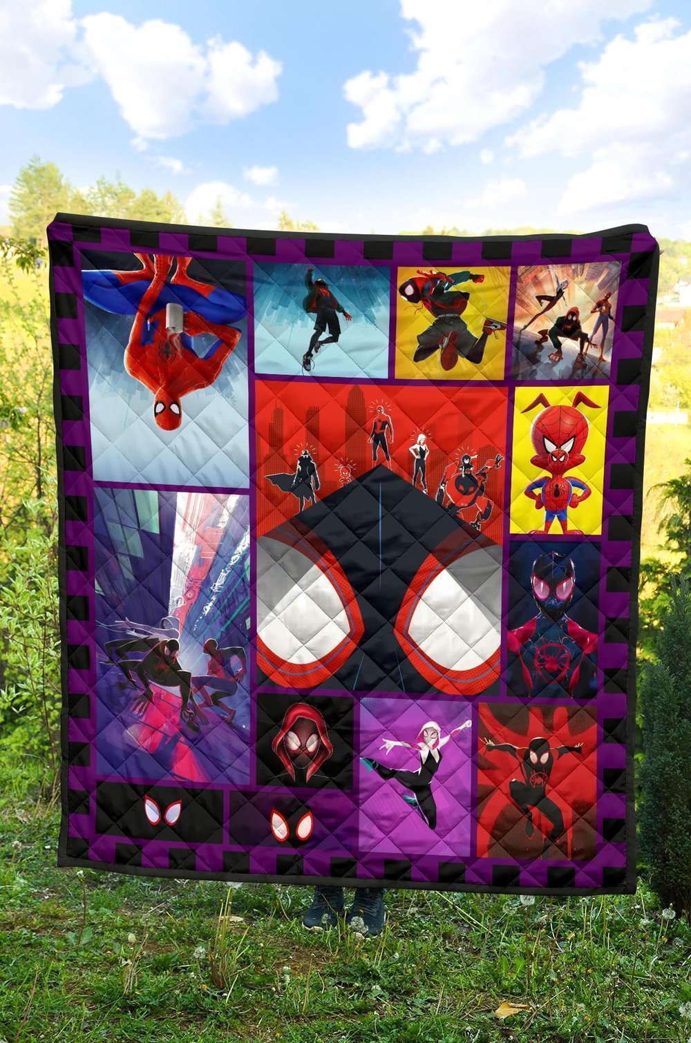 Spider-Verse Quilt Blanket For Spider-Man Fan Gift