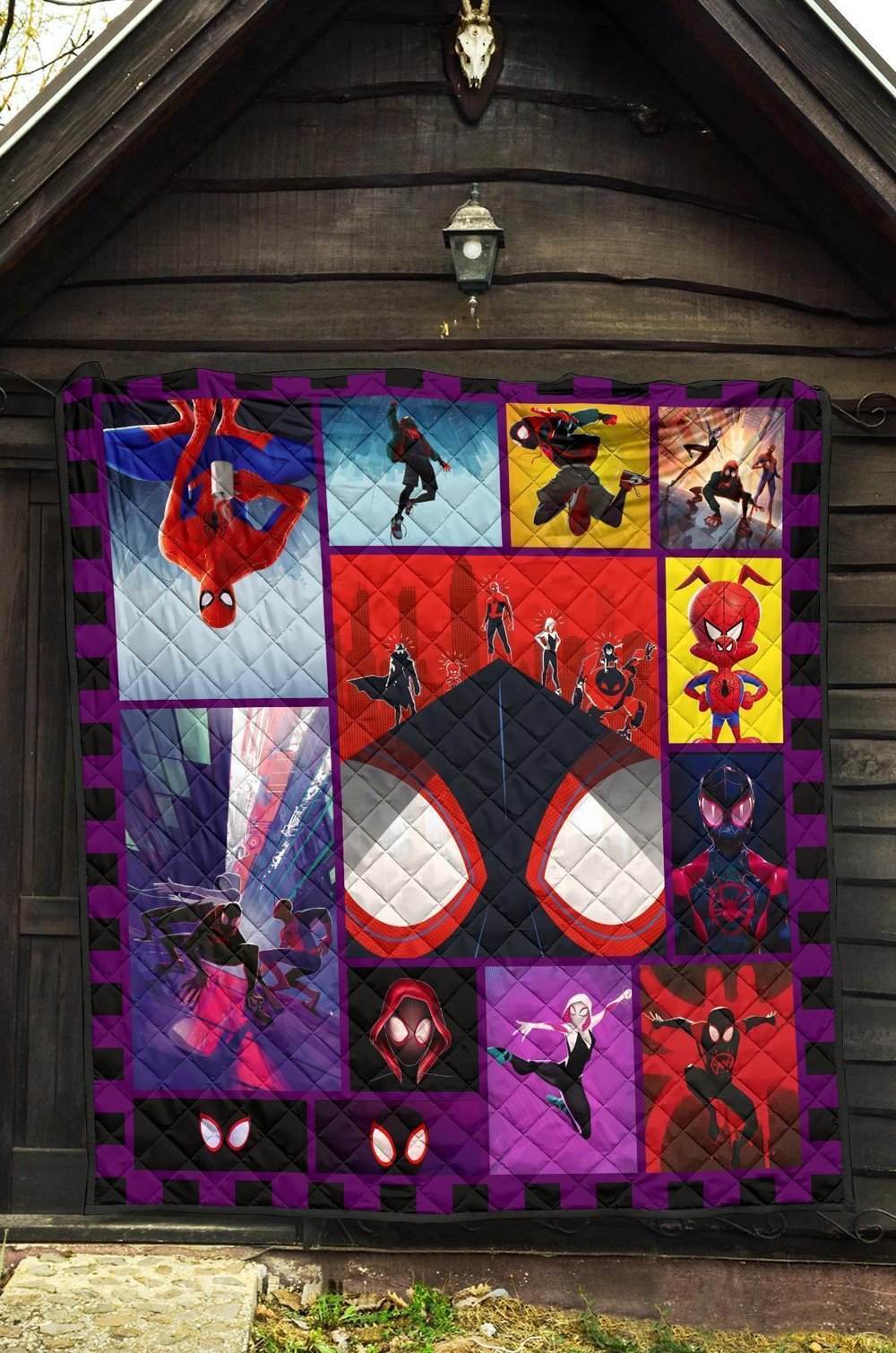 Spider-Verse Quilt Blanket For Spider-Man Fan Gift