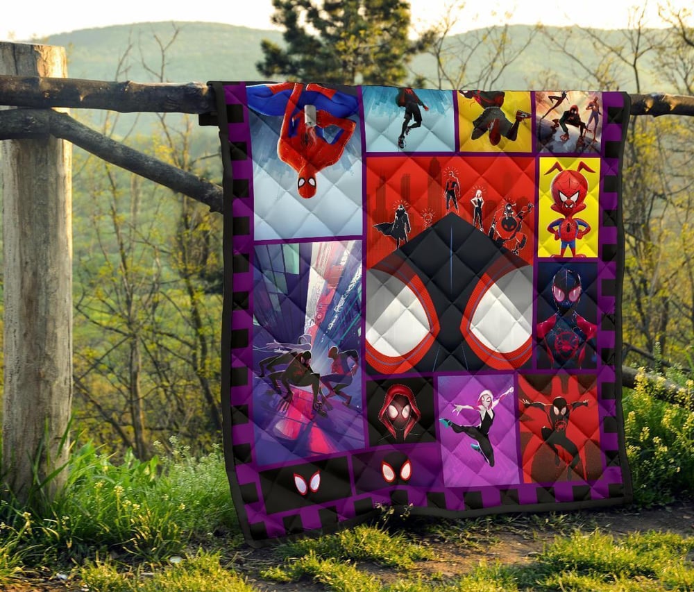 Spider-Verse Quilt Blanket For Spider-Man Fan Gift