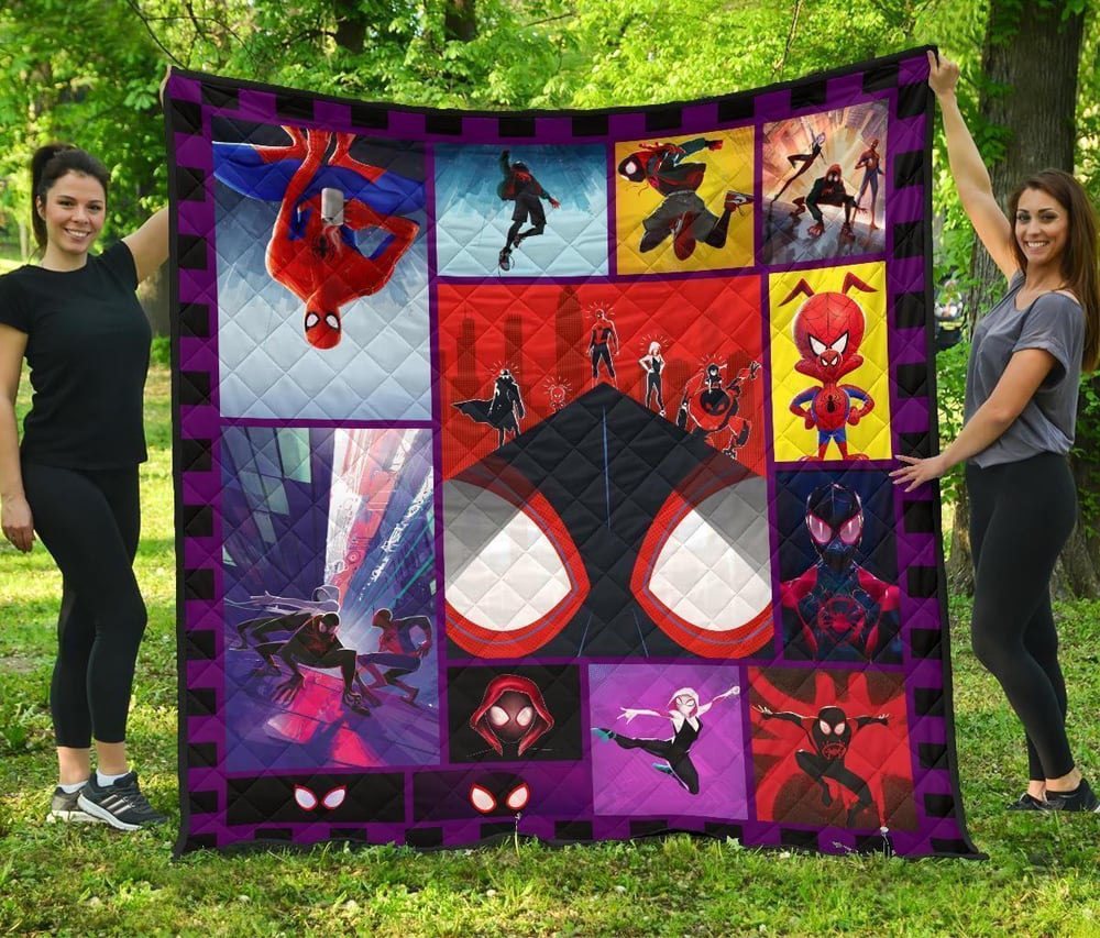 Spider-Verse Quilt Blanket For Spider-Man Fan Gift