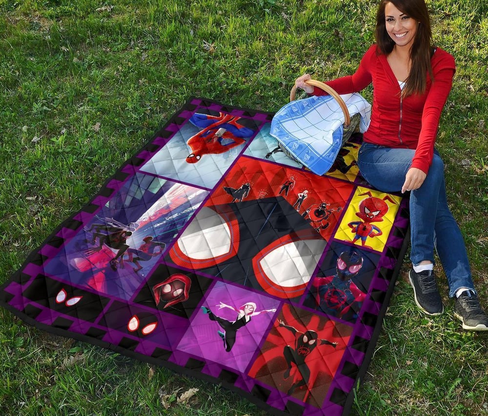 Spider-Verse Quilt Blanket For Spider-Man Fan Gift