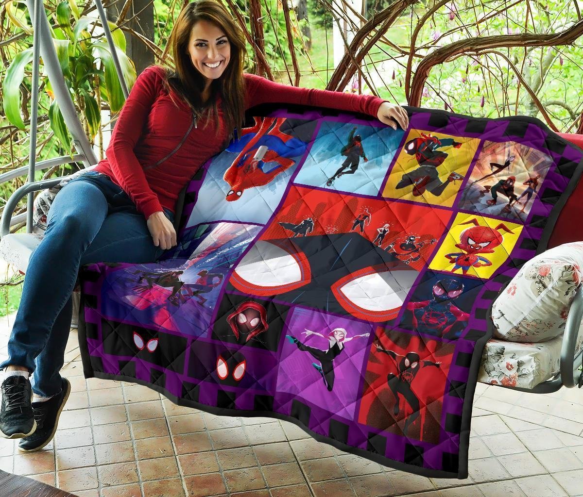 Spider-Verse Quilt Blanket For Spider-Man Fan Gift