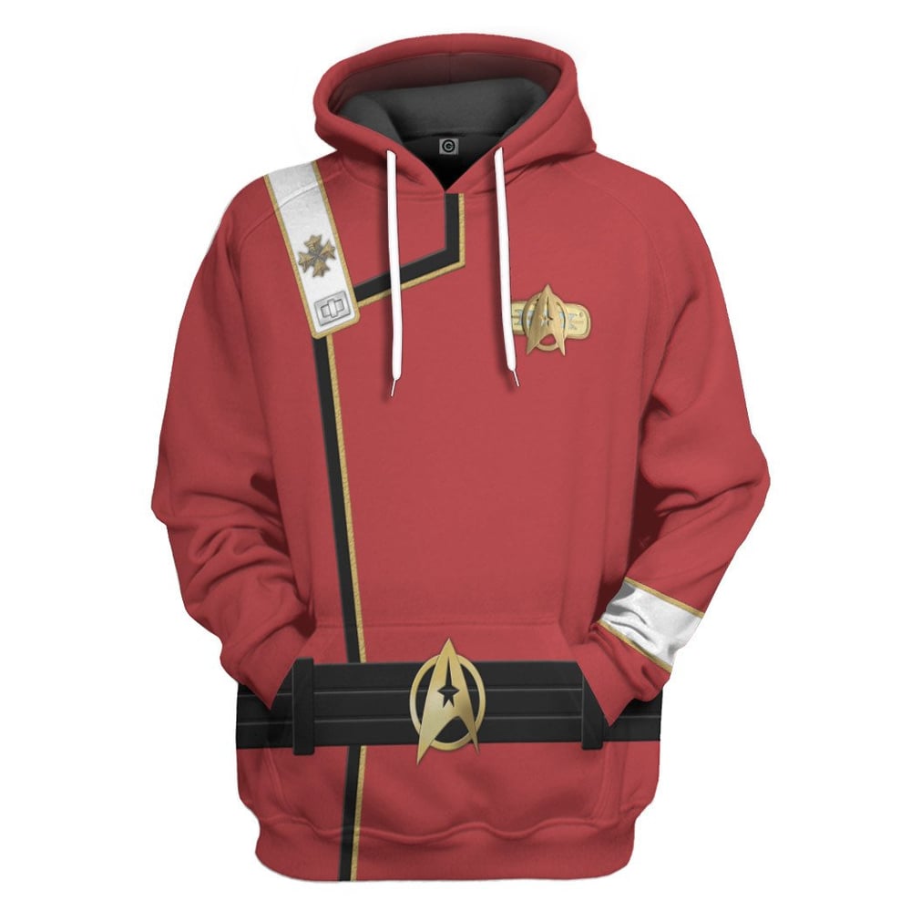 Star Trek II VI Wrath of Khan Starfleet Kirk Spock Red Uniform Custom Hoodie Tshirt Apparel