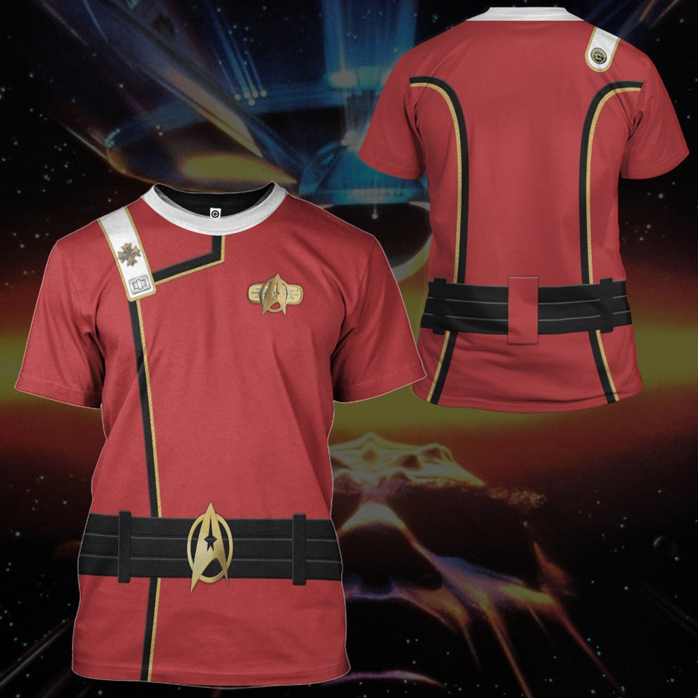 Star Trek II VI Wrath of Khan Starfleet Kirk Spock Red Uniform Custom Hoodie Tshirt Apparel