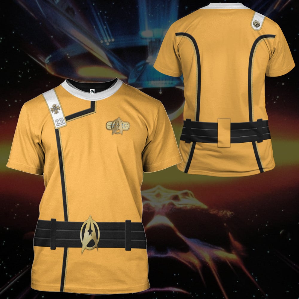 Star Trek II VI Wrath of Khan Starfleet Kirk Spock Yellow Uniform Custom Hoodie Tshirt Apparel