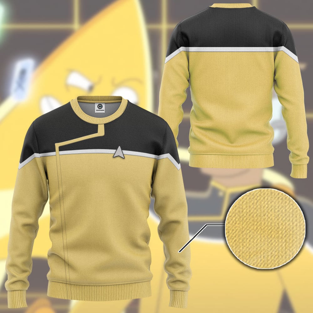 Star Trek Lower Decks Yellow Uniform Custom Hoodie Tshirt Apparel