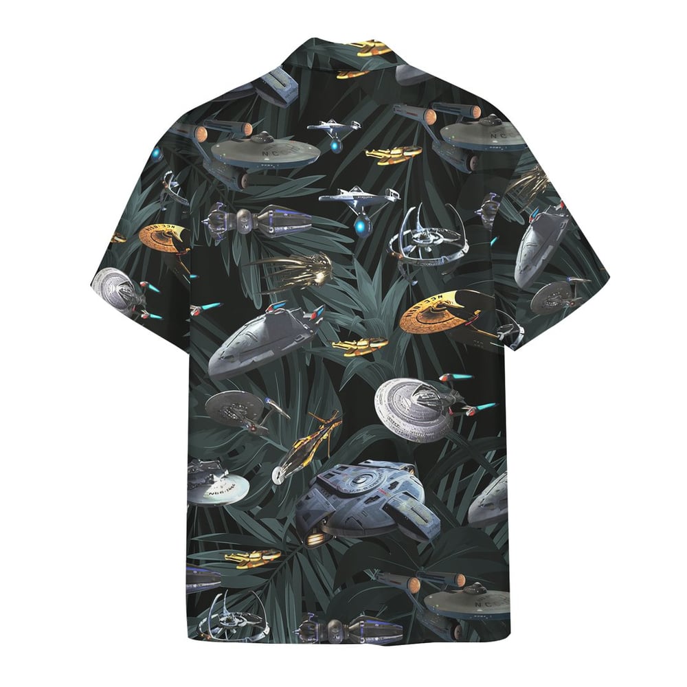 Star Trek Space Ships Custom Button Up Hawaiian Shirt