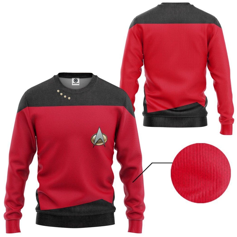 Star Trek The Next Generation 1987 1994 Red Custom Tshirt Hoodie Apparel