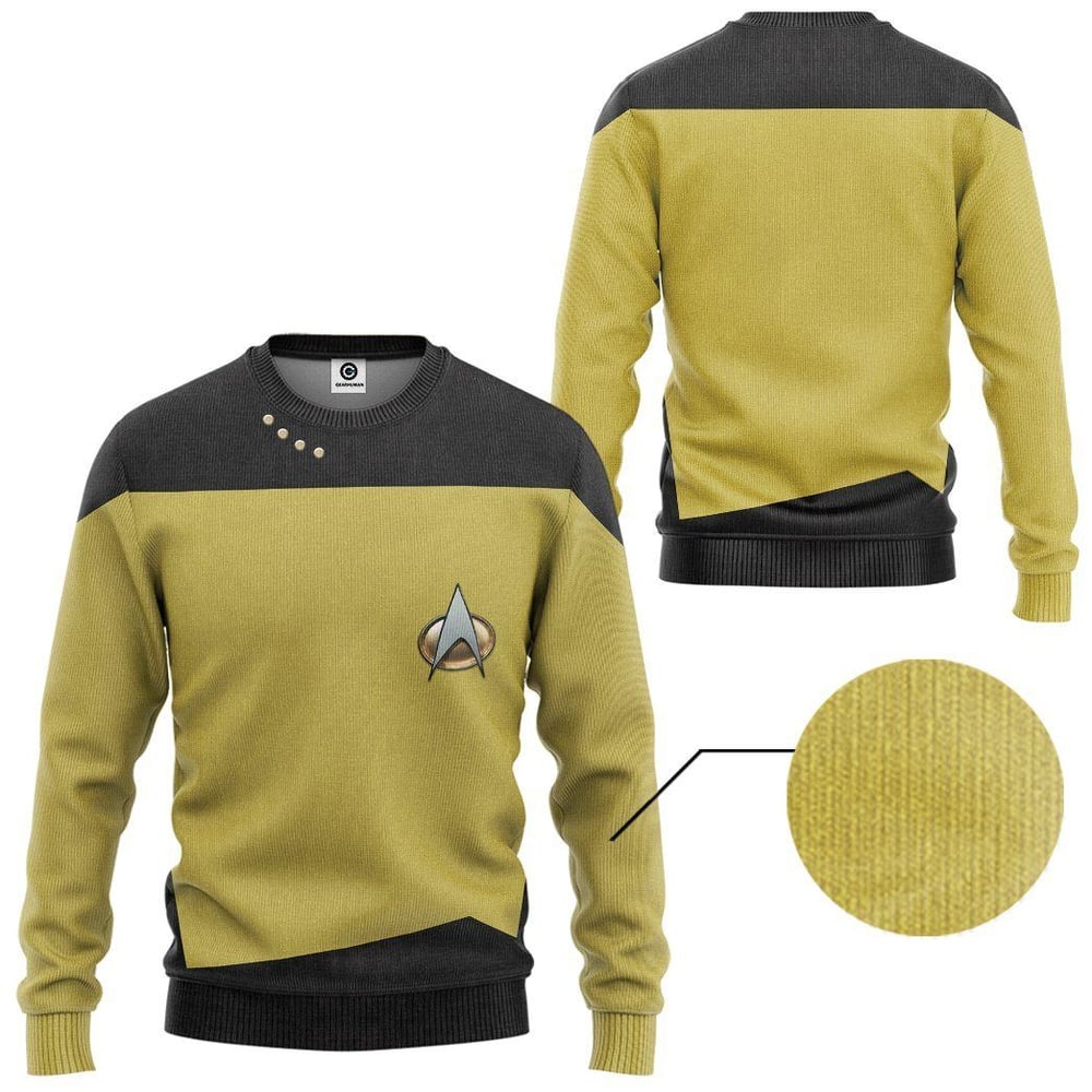 Star Trek The Next Generation 1987 1994 Yellow Custom Tshirt Hoodie Apparel