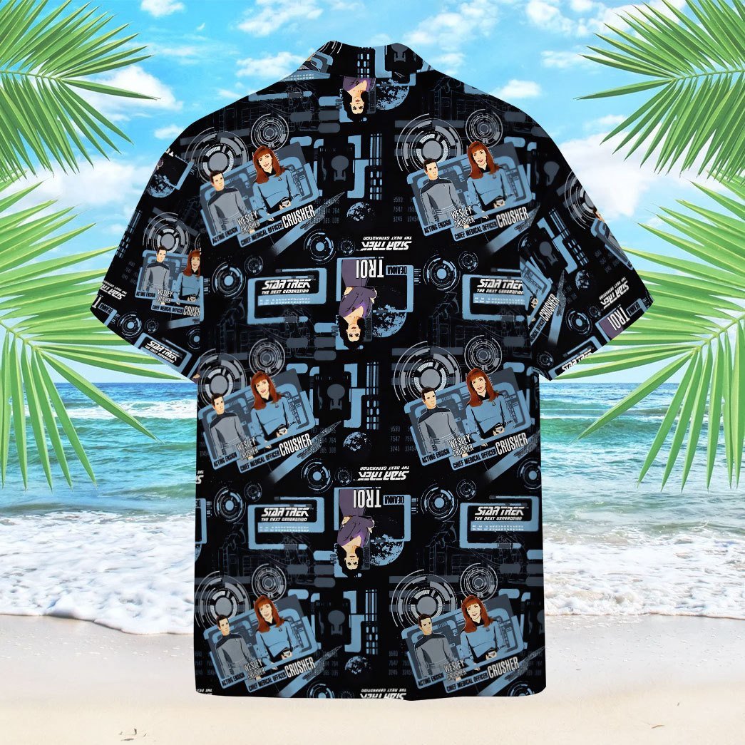 Star Trek The Next Generation Blue Team Custom Button Up Hawaiian Shirt