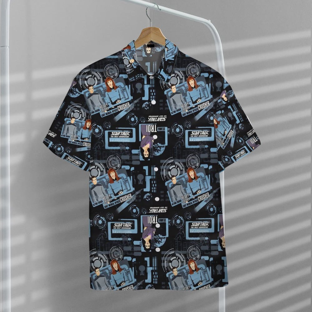 Star Trek The Next Generation Blue Team Custom Button Up Hawaiian Shirt