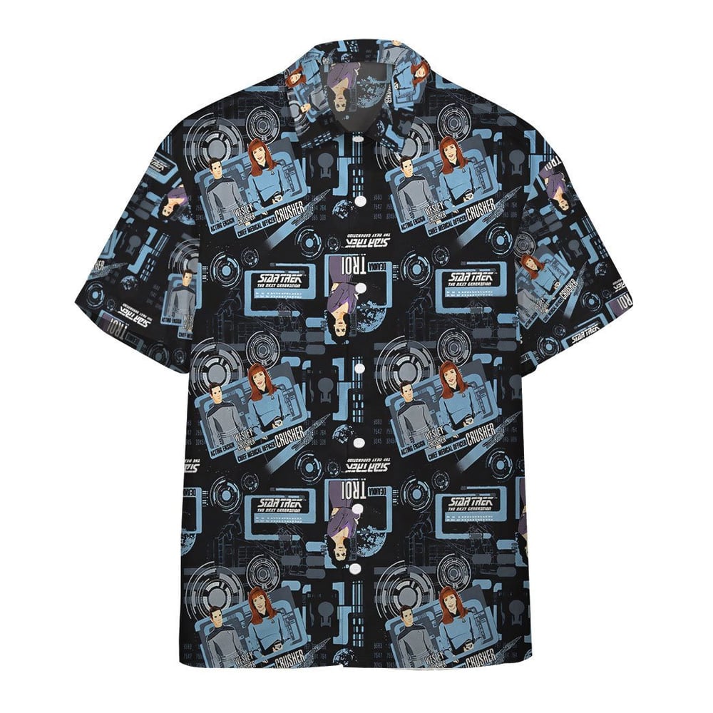 Star Trek The Next Generation Blue Team Custom Button Up Hawaiian Shirt