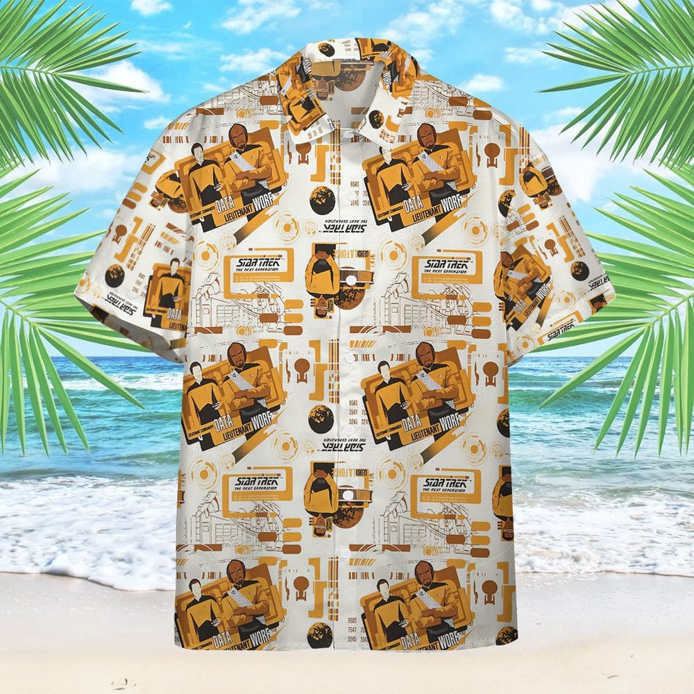 Star Trek The Next Generation Yellow Team Custom Button Up Hawaiian Shirt