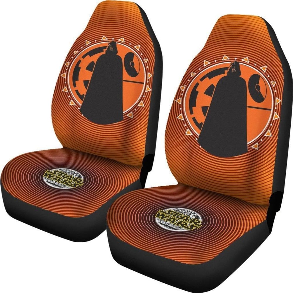 Star Wars Car Seat Covers | Darth Vader Orange Spiral Seat Covers SWCSC02