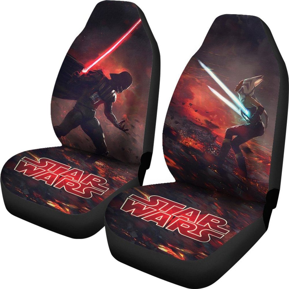 Star Wars Movie Car Seat Covers | Ahsoka Tano Vs Darth Vader Fighting Seat Covers SWCSC41