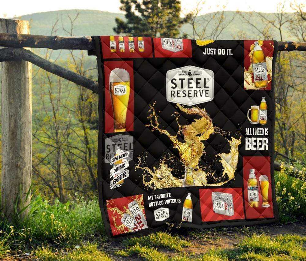 Steel Reserve Quilt Blanket All I Need Is Beer Gift Idea