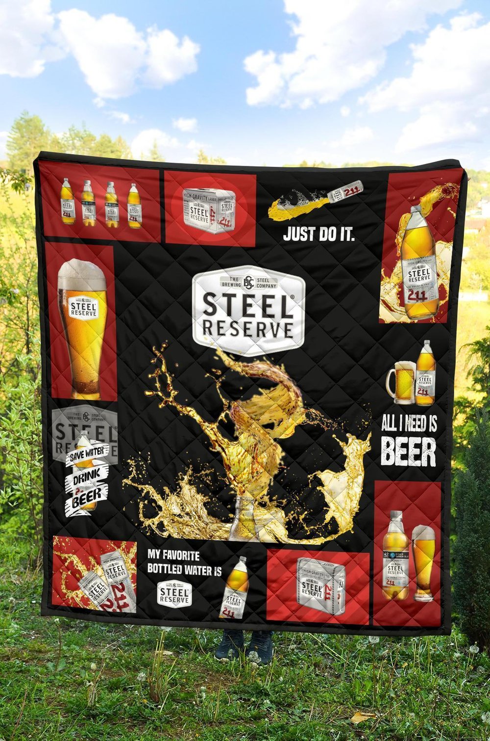 Steel Reserve Quilt Blanket All I Need Is Beer Gift Idea