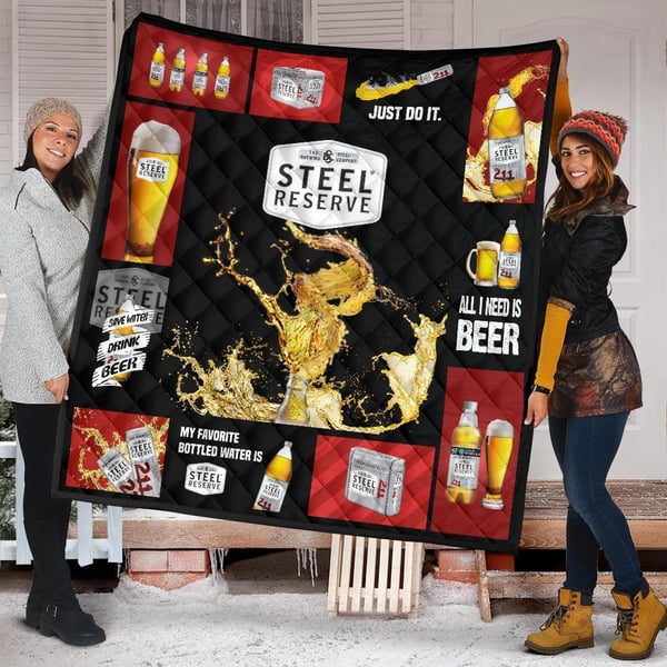 Steel Reserve Quilt Blanket All I Need Is Beer Gift Idea