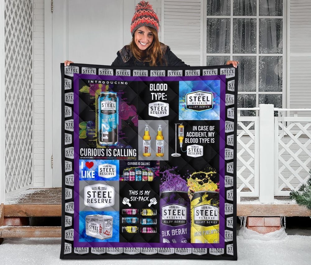 Steel Reserve Quilt Blanket Funny Gift For Beer Lover