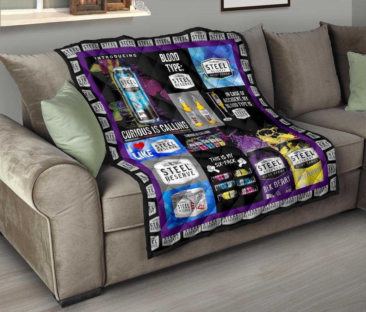 Steel Reserve Quilt Blanket Funny Gift For Beer Lover