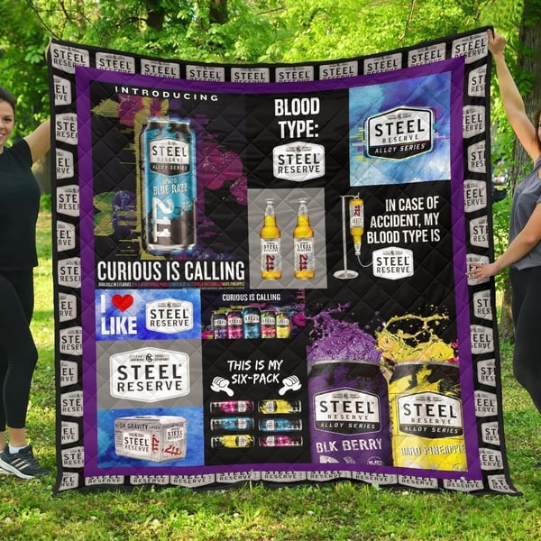 Steel Reserve Quilt Blanket Funny Gift For Beer Lover