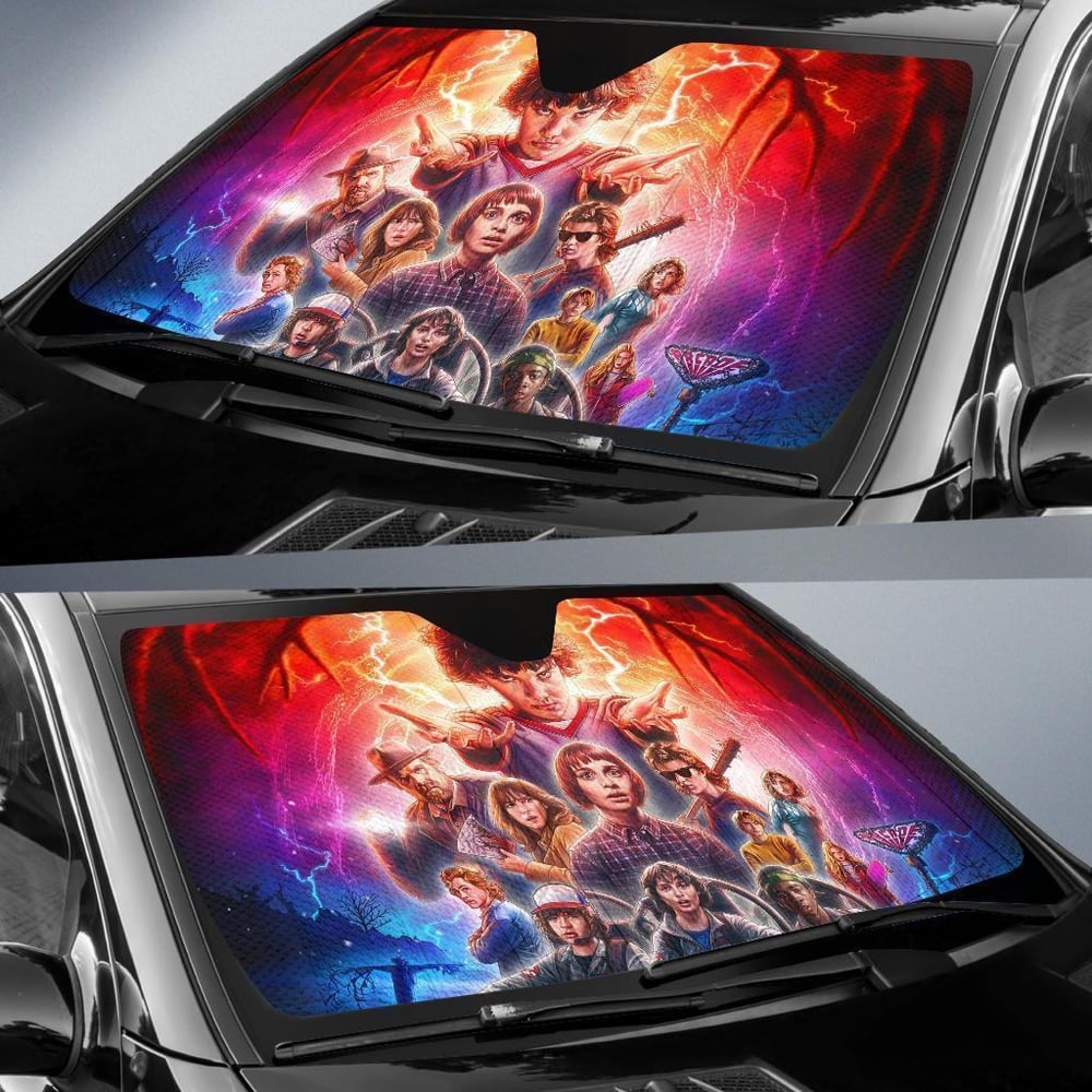 Stranger Things 3 Car Sunshade Custom Car Windshield Accessories