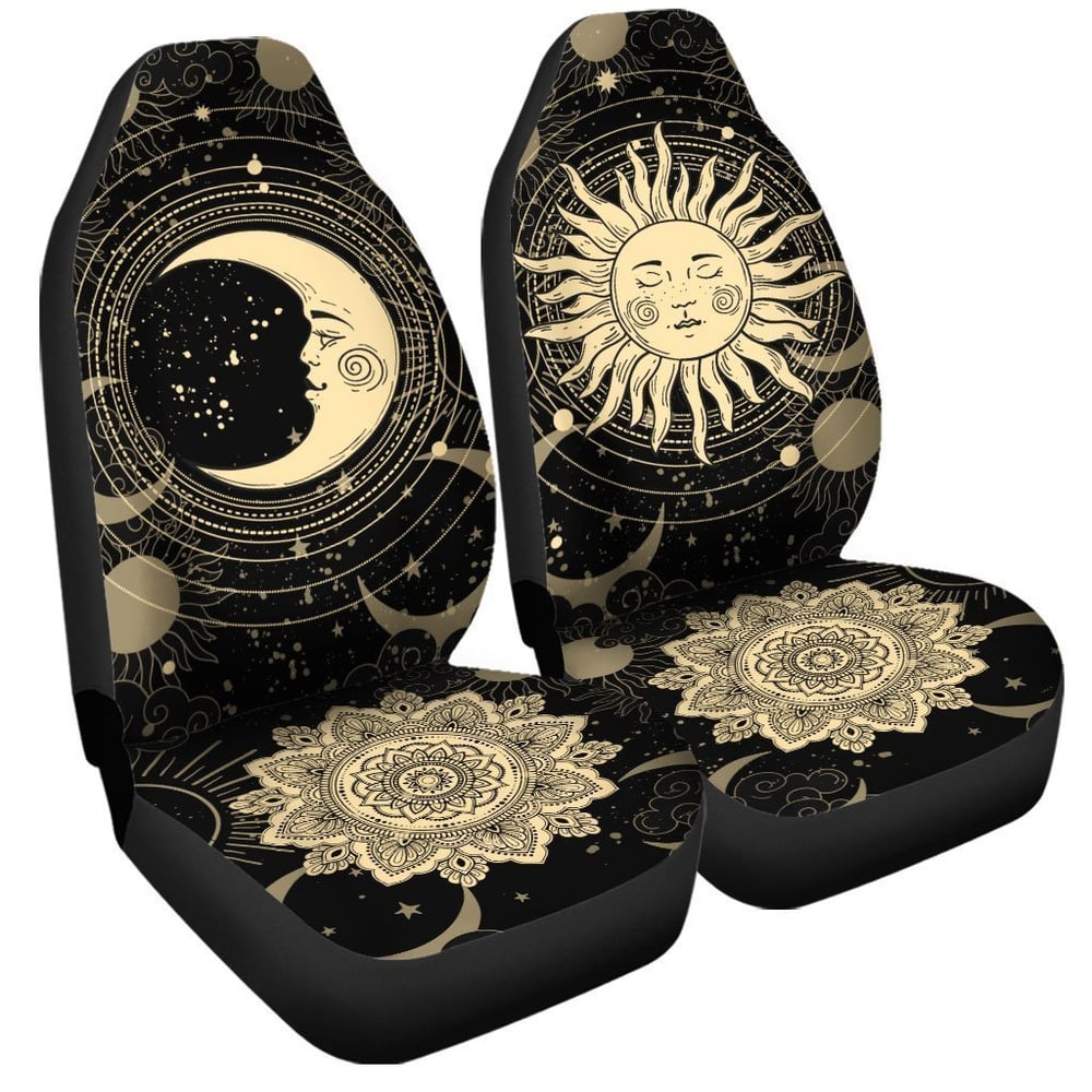 Sun And Moon Car Seat Covers Custom Mandala Car Accessories