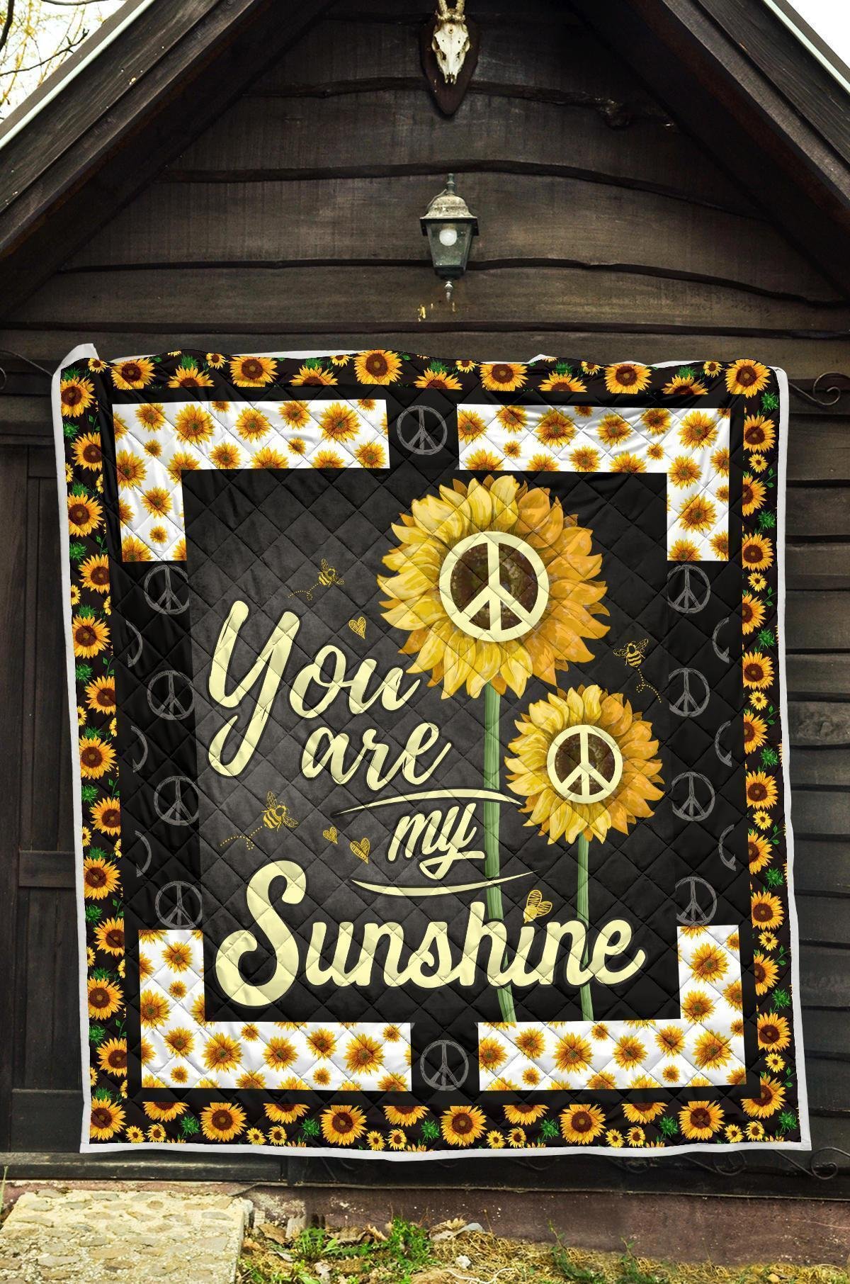 Sunflower You are my Sunshine Quilt Blanket Gift Idea