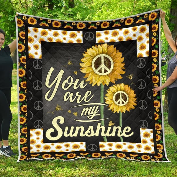 Sunflower You are my Sunshine Quilt Blanket Gift Idea