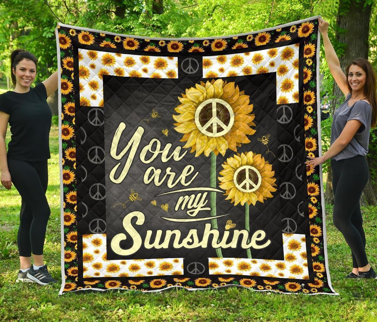 Sunflower You are my Sunshine Quilt Blanket Gift Idea