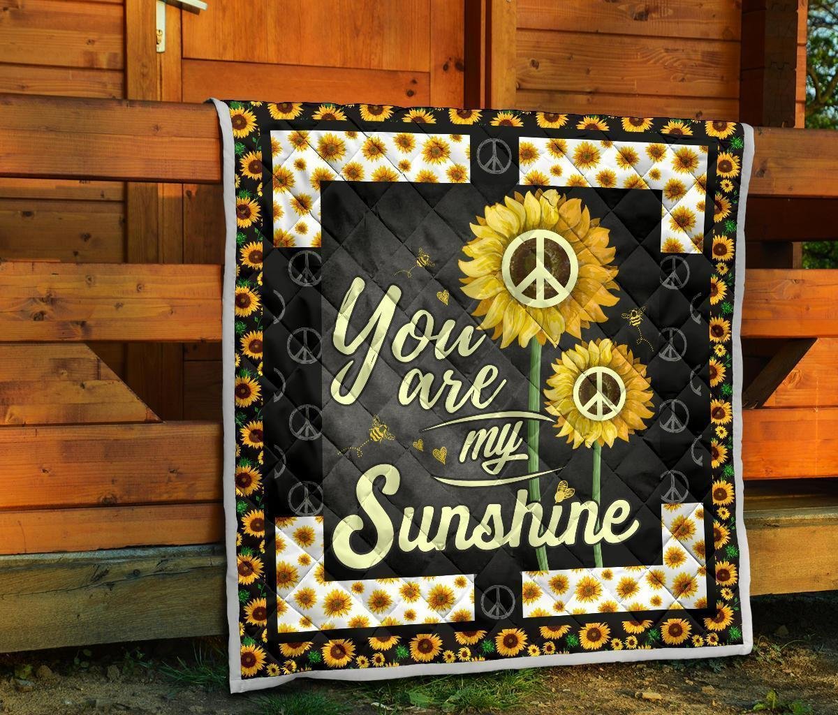 Sunflower You are my Sunshine Quilt Blanket Gift Idea