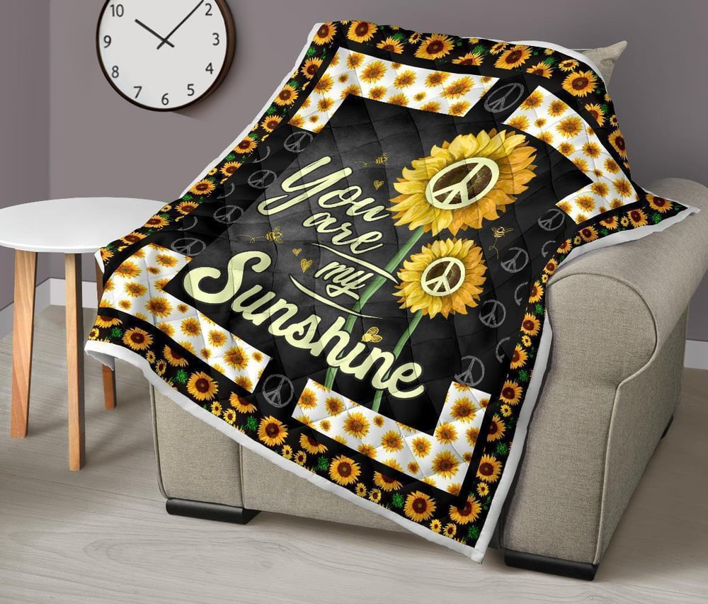 Sunflower You are my Sunshine Quilt Blanket Gift Idea