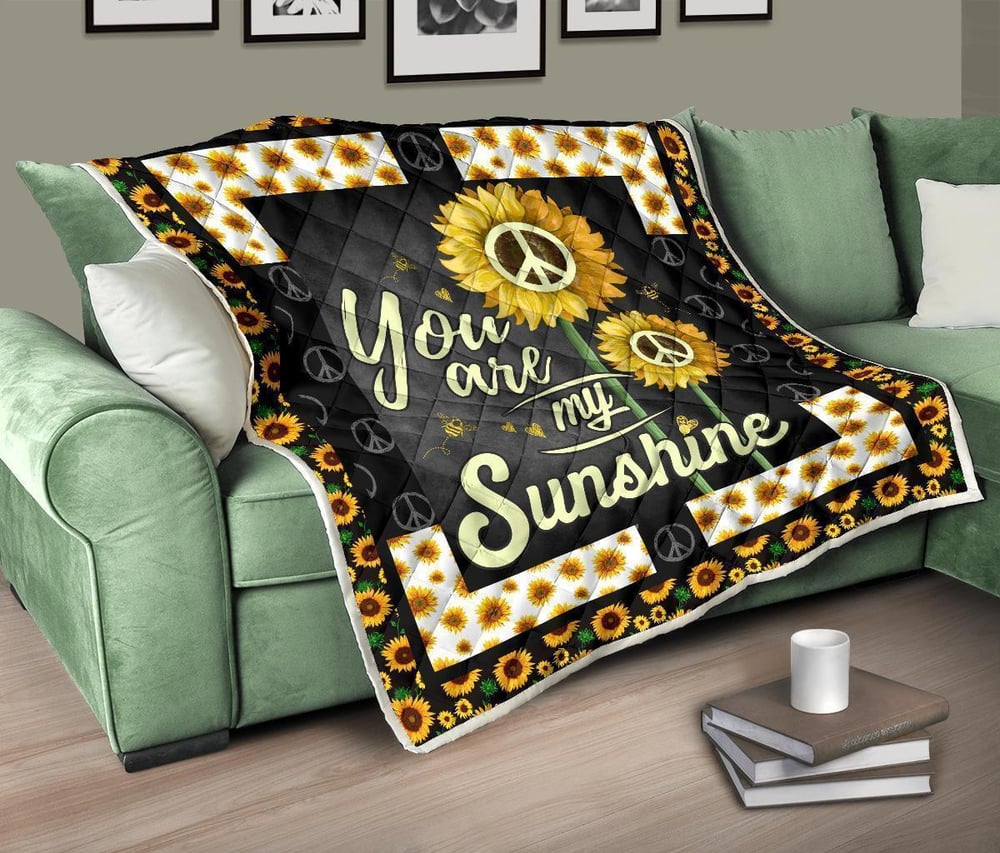 Sunflower You are my Sunshine Quilt Blanket Gift Idea